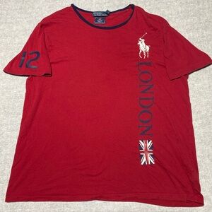 Polo Ralph Lauren T Shirt Mens Extra Large Red USA Olympics London Big Pony 2012